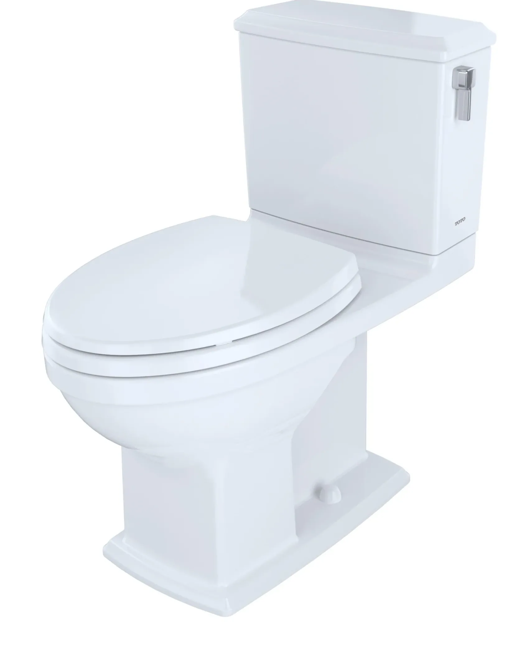 TOTO Connelly WASHLET+ Two-Piece Elongated Dual Flush 1.28 and 0.9 GPF Universal Height Toilet with CEFIONTECT and Right Hand Lever, Cotton White, Vitreous China, MS494124CEMFRG#01