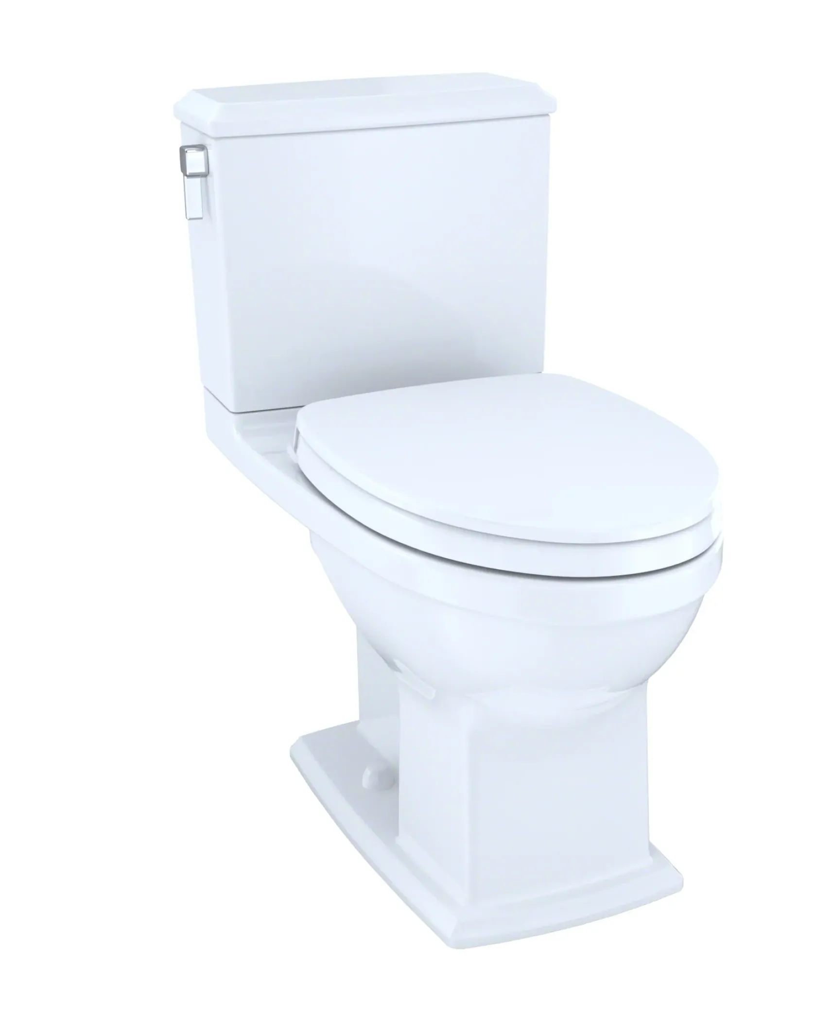 TOTO Connelly WASHLET+ Two-Piece Elongated Dual Flush 1.28 and 0.9 GPF Universal Height Toilet with CEFIONTECT, Cotton White, Vitreous China, MS494124CEMFG#01