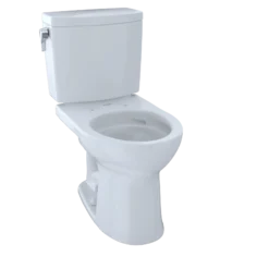 TOTO Drake II 1G Two-Piece Round 1.0 GPF Universal Height Toilet with CEFIONTECT, Cotton White, Vitreous China, CST453CUFG#01