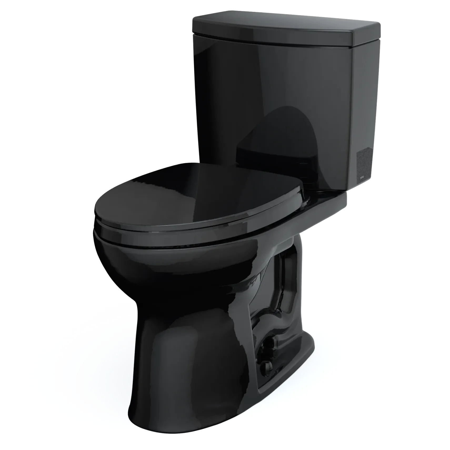 TOTO Drake II 1G Two-Piece Elongated 1.0 GPF Universal Height Toilet with SS124 SoftClose Seat, WASHLET+ Ready, Ebony, Vitreous China|Plastic, MS454124CUF#51