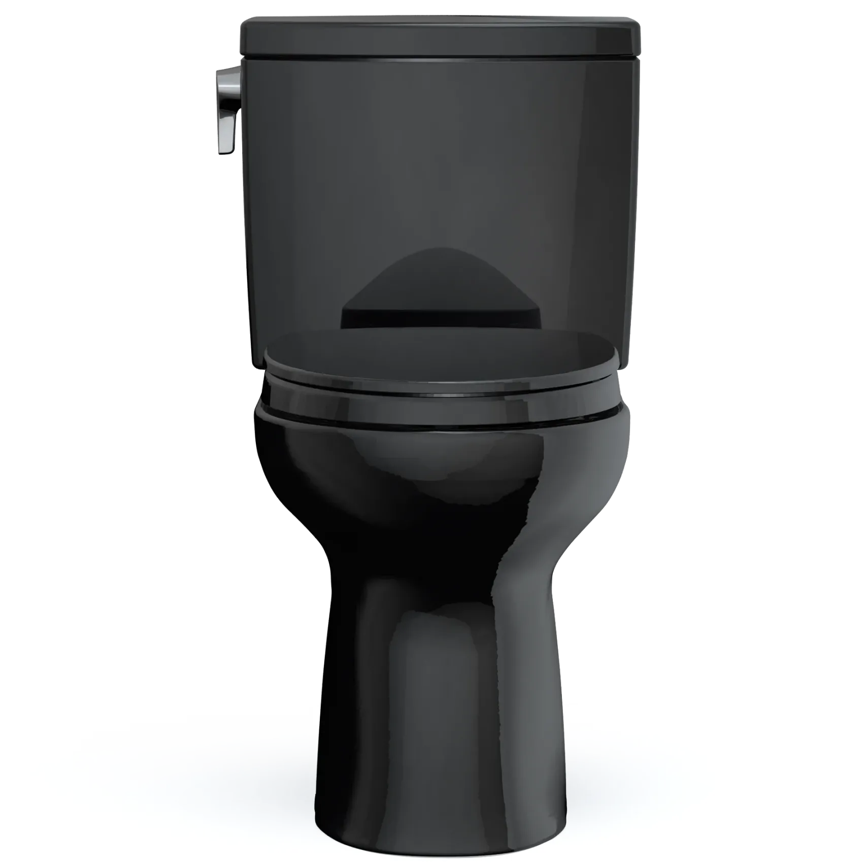 TOTO Drake II 1G Two-Piece Elongated 1.0 GPF Universal Height Toilet with SS124 SoftClose Seat, WASHLET+ Ready, Ebony, Vitreous China|Plastic, MS454124CUF#51