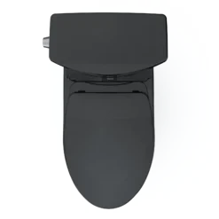 TOTO Drake II 1G Two-Piece Elongated 1.0 GPF Universal Height Toilet with SS124 SoftClose Seat, WASHLET+ Ready, Ebony, Vitreous China|Plastic, MS454124CUF#51