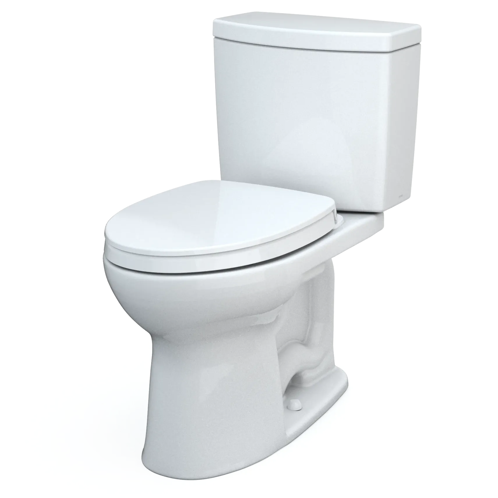 TOTO Drake II 1G Two-Piece Elongated 1.0 GPF Universal Height Toilet with CEFIONTECT and SS124 SoftClose Seat, WASHLET+ Ready, Cotton White, Vitreous China|Plastic, MS454124CUFG#01