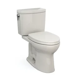 TOTO Drake II 1G Two-Piece Elongated 1.0 GPF Universal Height Toilet with CEFIONTECT and SS124 SoftClose Seat, WASHLET+ Ready, Sedona Beige, Vitreous China|Plastic, MS454124CUFG#12