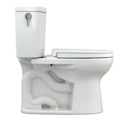 TOTO Drake II 1G Two-Piece Elongated 1.0 GPF Universal Height Toilet with CEFIONTECT and SS124 SoftClose Seat, WASHLET+ Ready, Colonia White, Vitreous China|Plastic, Colonial White, MS454124CUFG#11