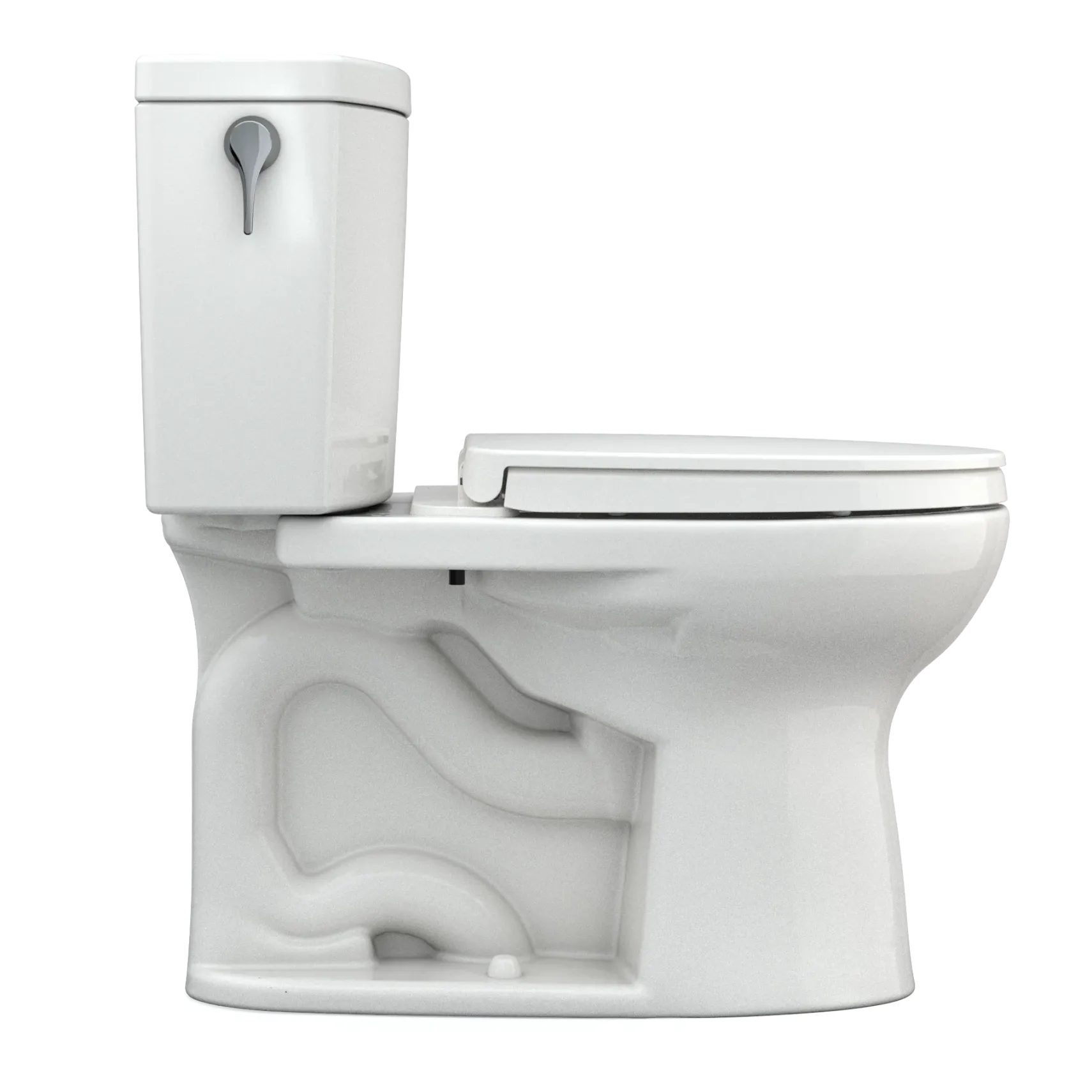 TOTO Drake II 1G Two-Piece Elongated 1.0 GPF Universal Height Toilet with CEFIONTECT and SS124 SoftClose Seat, WASHLET+ Ready, Colonia White, Vitreous China|Plastic, Colonial White, MS454124CUFG#11