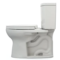 TOTO Drake II 1G Two-Piece Elongated 1.0 GPF Universal Height Toilet with CEFIONTECT and SS124 SoftClose Seat, WASHLET+ Ready, Colonia White, Vitreous China|Plastic, Colonial White, MS454124CUFG#11
