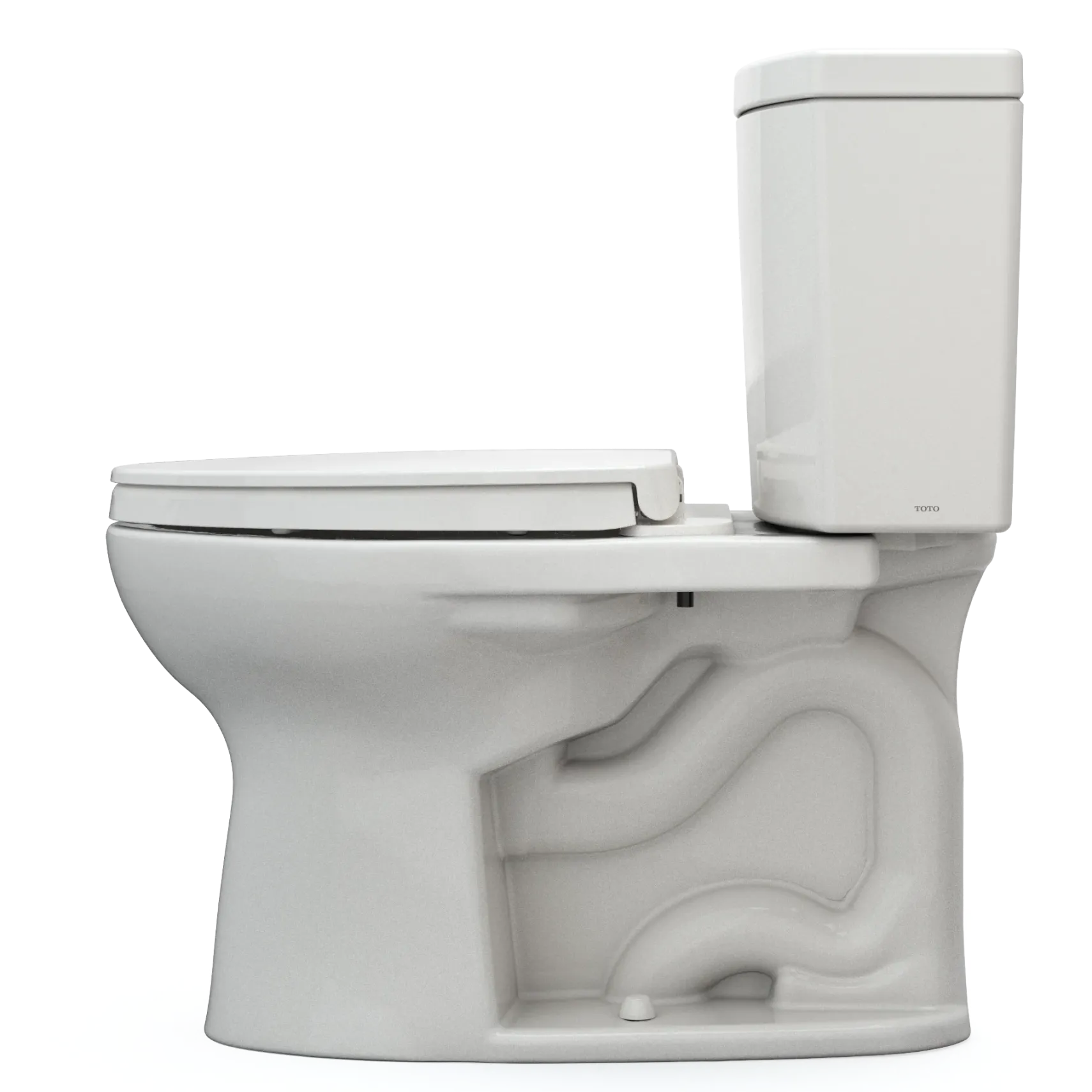 TOTO Drake II 1G Two-Piece Elongated 1.0 GPF Universal Height Toilet with CEFIONTECT and SS124 SoftClose Seat, WASHLET+ Ready, Colonia White, Vitreous China|Plastic, Colonial White, MS454124CUFG#11