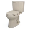 TOTO Drake II 1G Two-Piece Elongated 1.0 GPF Universal Height Toilet with CEFIONTECT and SS124 SoftClose Seat, WASHLET+ Ready, Bone, Vitreous China|Plastic, MS454124CUFG#03