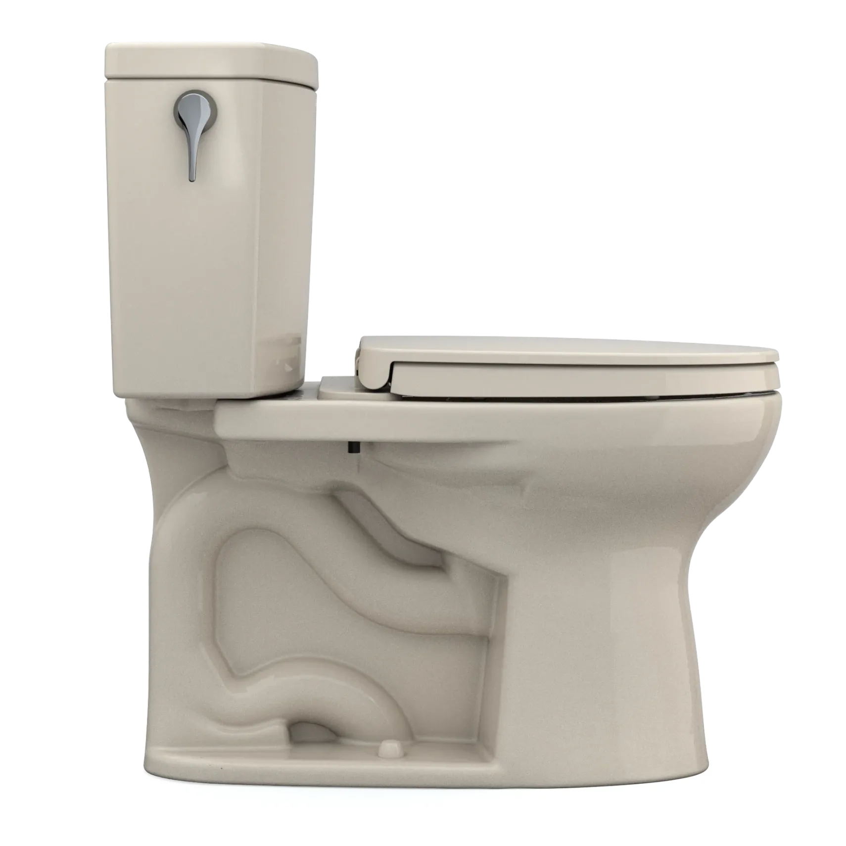 TOTO Drake II 1G Two-Piece Elongated 1.0 GPF Universal Height Toilet with CEFIONTECT and SS124 SoftClose Seat, WASHLET+ Ready, Bone, Vitreous China|Plastic, MS454124CUFG#03