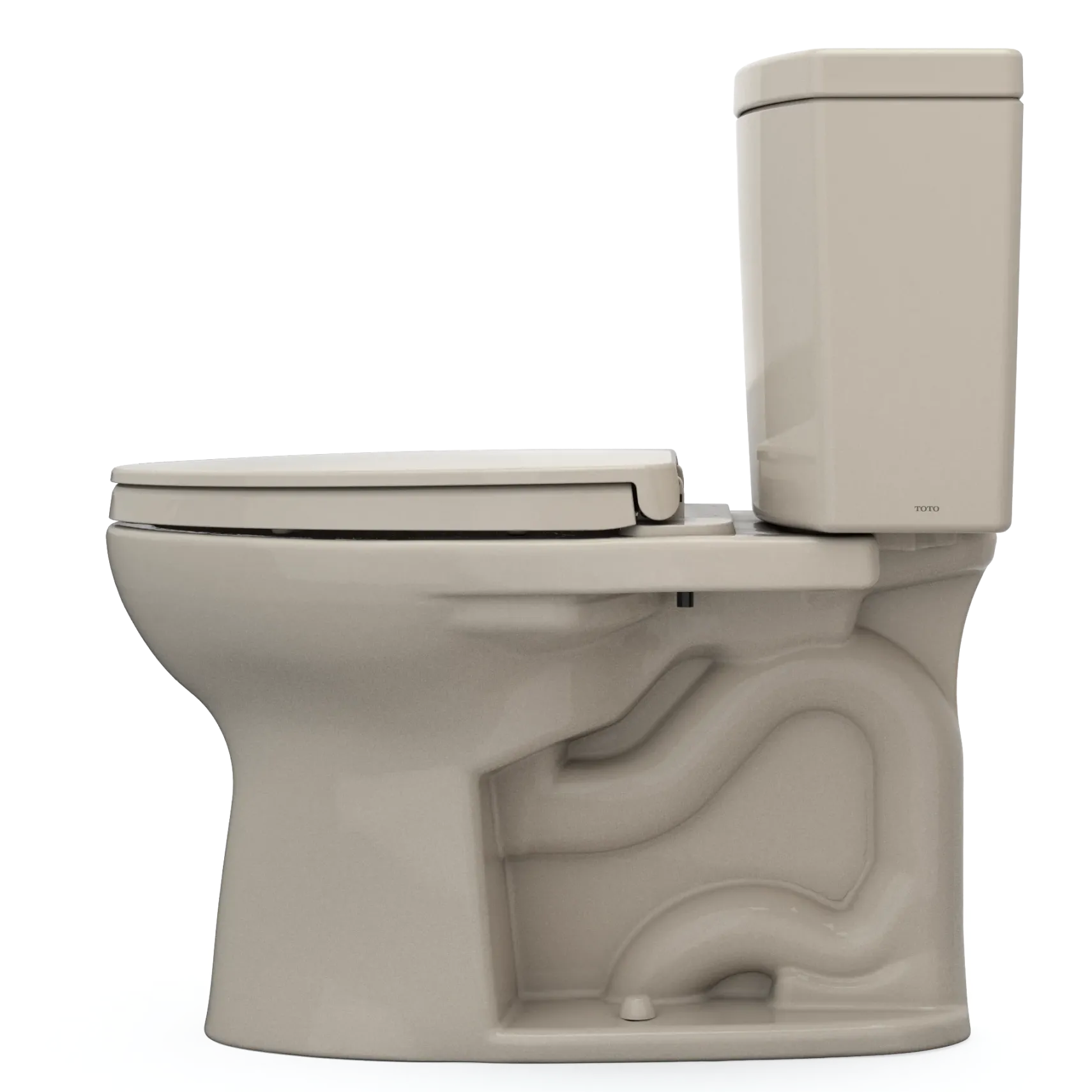 TOTO Drake II 1G Two-Piece Elongated 1.0 GPF Universal Height Toilet with CEFIONTECT and SS124 SoftClose Seat, WASHLET+ Ready, Bone, Vitreous China|Plastic, MS454124CUFG#03