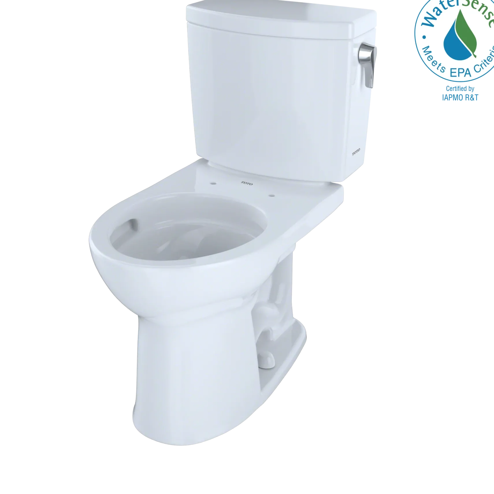 TOTO Drake II 1G Two-Piece Round 1.0 GPF Universal Height Toilet with CEFIONTECT and Right-Hand Trip Lever, Cotton White, Vitreous China, CST453CUFRG#01