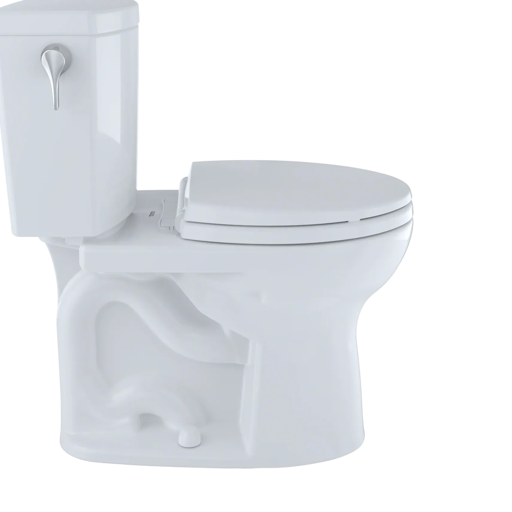 TOTO Drake II 1G Two-Piece Round 1.0 GPF Universal Height Toilet with CEFIONTECT and Right-Hand Trip Lever, Cotton White, Vitreous China, CST453CUFRG#01
