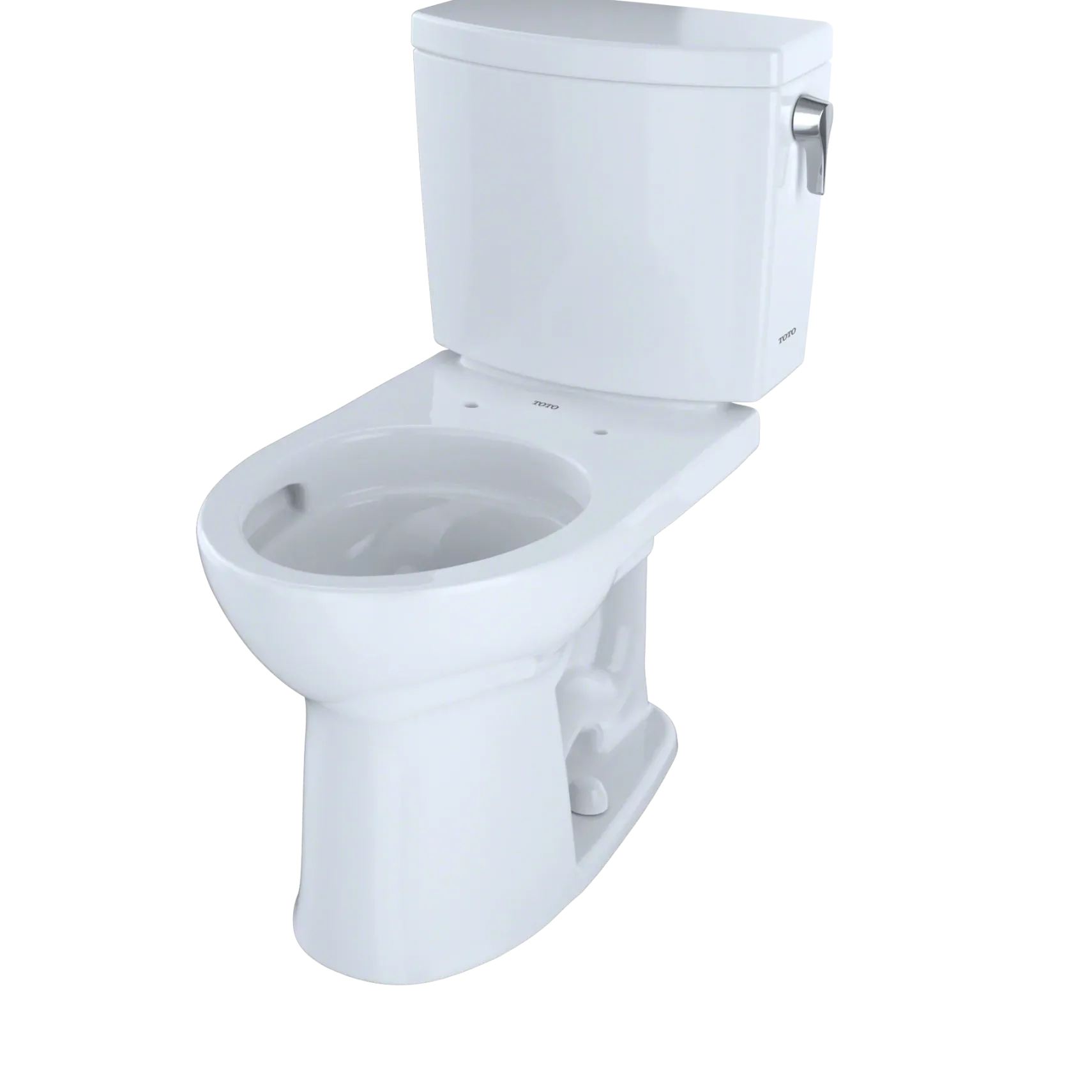 TOTO Drake II 1G Two-Piece Round 1.0 GPF Universal Height Toilet with CEFIONTECT and Right-Hand Trip Lever, Cotton White, Vitreous China, CST453CUFRG#01