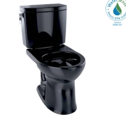 TOTO Drake II 1G Two-Piece Round 1.0 GPF Universal Height Toilet, Ebony, Vitreous China, CST453CUF#51