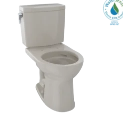 TOTO Drake II 1G Two-Piece Round 1.0 GPF Universal Height Toilet with CEFIONTECT, Bone, Vitreous China, CST453CUFG#03