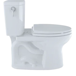 TOTO Drake II 1G Two-Piece Elongated 1.0 GPF Universal Height Toilet with CEFIONTECT, Cotton White, Vitreous China, CST454CUFG#01