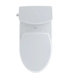TOTO Drake II 1G Two-Piece Elongated 1.0 GPF Universal Height Toilet with CEFIONTECT, Cotton White, Vitreous China, CST454CUFG#01
