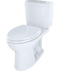 TOTO Drake II 1G Two-Piece Elongated 1.0 GPF Universal Height Toilet with CEFIONTECT, Cotton White, Vitreous China, CST454CUFG#01