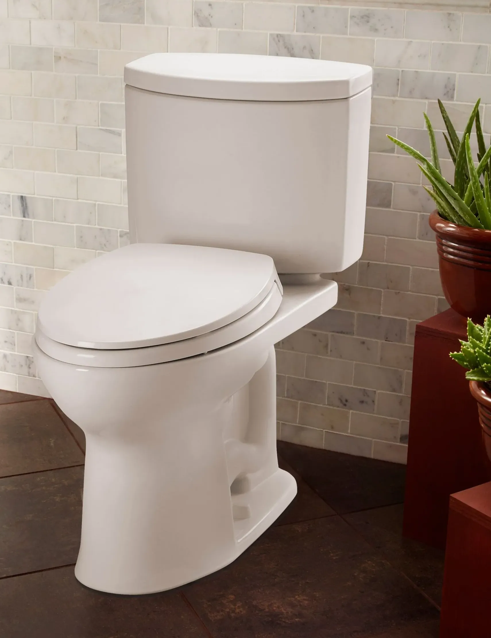 TOTO Drake II 1G Two-Piece Elongated 1.0 GPF Universal Height Toilet with CEFIONTECT, Cotton White, Vitreous China, CST454CUFG#01