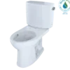 TOTO Drake II Two-Piece Elongated 1.28 GPF Universal Height Toilet with CEFIONTECT and Right-Hand Trip Lever, Cotton White, Vitreous China, CST454CEFRG#01