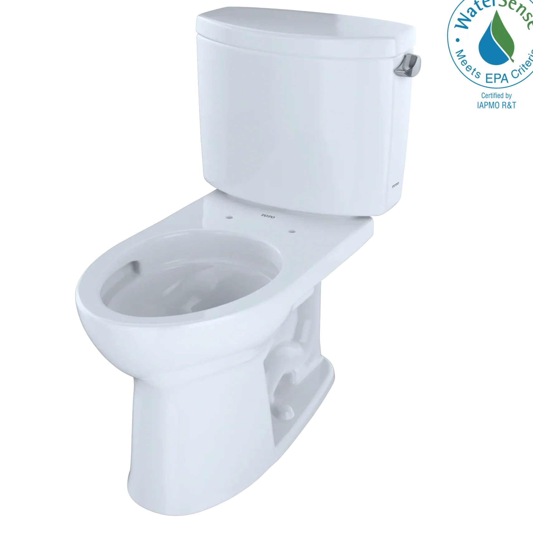 TOTO Drake II Two-Piece Elongated 1.28 GPF Universal Height Toilet with CEFIONTECT and Right-Hand Trip Lever, Cotton White, Vitreous China, CST454CEFRG#01
