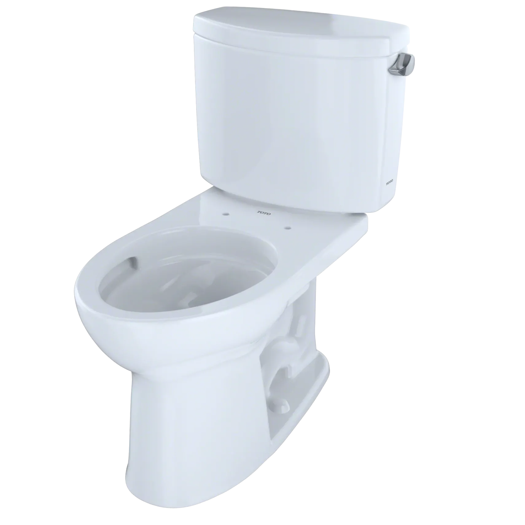 TOTO Drake II Two-Piece Elongated 1.28 GPF Universal Height Toilet with CEFIONTECT and Right-Hand Trip Lever, Cotton White, Vitreous China, CST454CEFRG#01