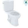 TOTO Drake II Two-Piece Elongated 1.28 GPF Universal Height Toilet with CEFIONTECT, Cotton White, Vitreous China, CST454CEFG#01