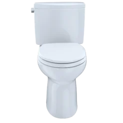 TOTO Drake II Two-Piece Elongated 1.28 GPF Universal Height Toilet with CEFIONTECT, Cotton White, Vitreous China, CST454CEFG#01