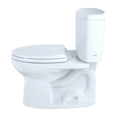 TOTO Drake II Two-Piece Elongated 1.28 GPF Universal Height Toilet with CEFIONTECT, Cotton White, Vitreous China, CST454CEFG#01