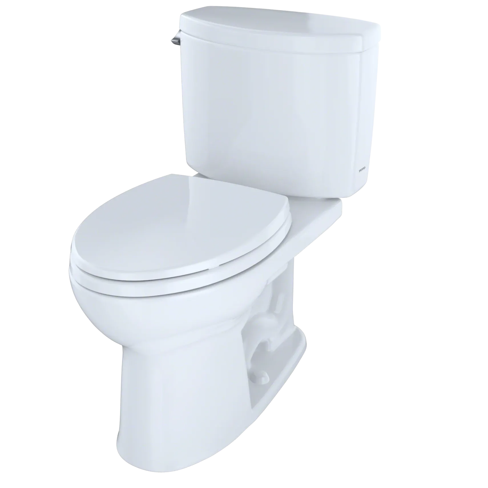 TOTO Drake II Two-Piece Elongated 1.28 GPF Universal Height Toilet with CEFIONTECT, Cotton White, Vitreous China, CST454CEFG#01