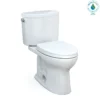 TOTO Drake II Two-Piece Elongated 1.28 GPF Universal Height Toilet with CEFIONTECT and SS124 SoftClose Seat, WASHLET+ Ready, Cotton White, Vitreous China|Plastic, MS454124CEFG#01