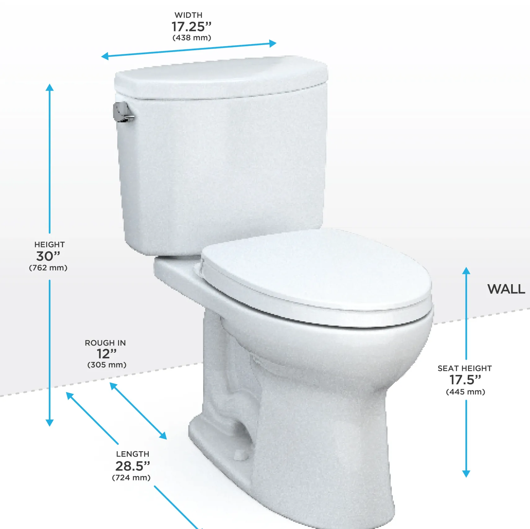TOTO Drake II Two-Piece Elongated 1.28 GPF Universal Height Toilet with CEFIONTECT and SS124 SoftClose Seat, WASHLET+ Ready, Cotton White, Vitreous China|Plastic, MS454124CEFG#01