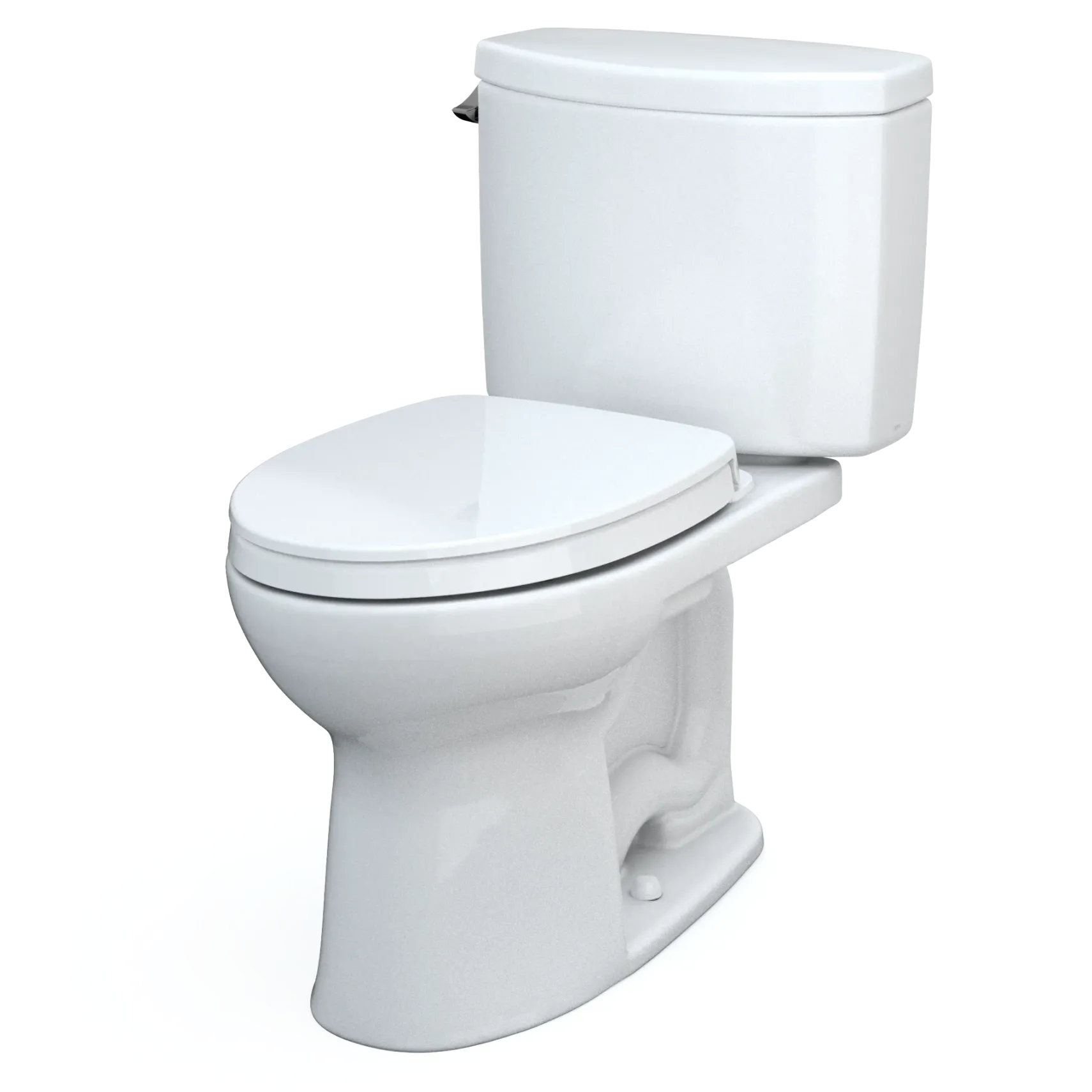 TOTO Drake II Two-Piece Elongated 1.28 GPF Universal Height Toilet with CEFIONTECT and SS124 SoftClose Seat, WASHLET+ Ready, Cotton White, Vitreous China|Plastic, MS454124CEFG#01