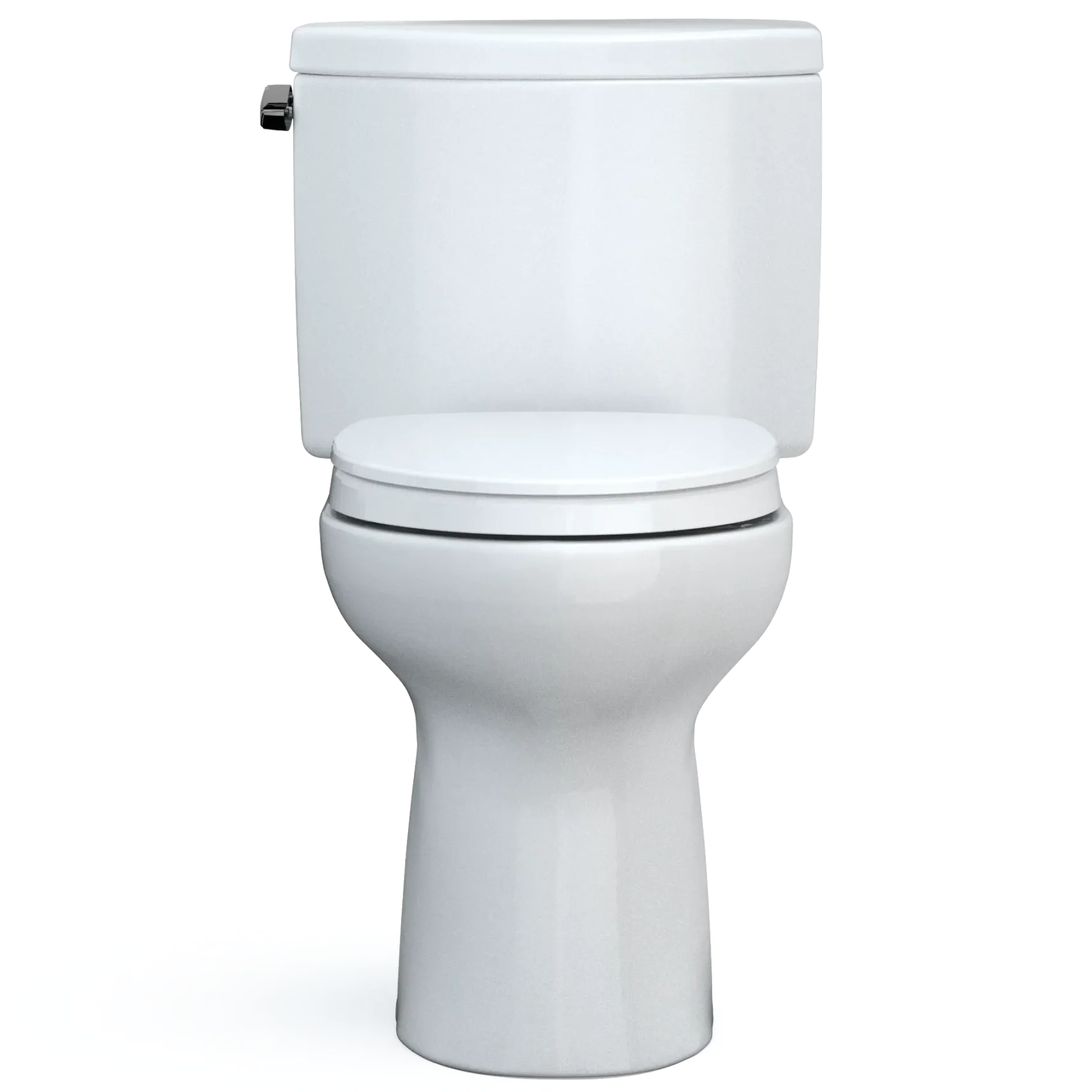 TOTO Drake II Two-Piece Elongated 1.28 GPF Universal Height Toilet with CEFIONTECT and SS124 SoftClose Seat, WASHLET+ Ready, Cotton White, Vitreous China|Plastic, MS454124CEFG#01
