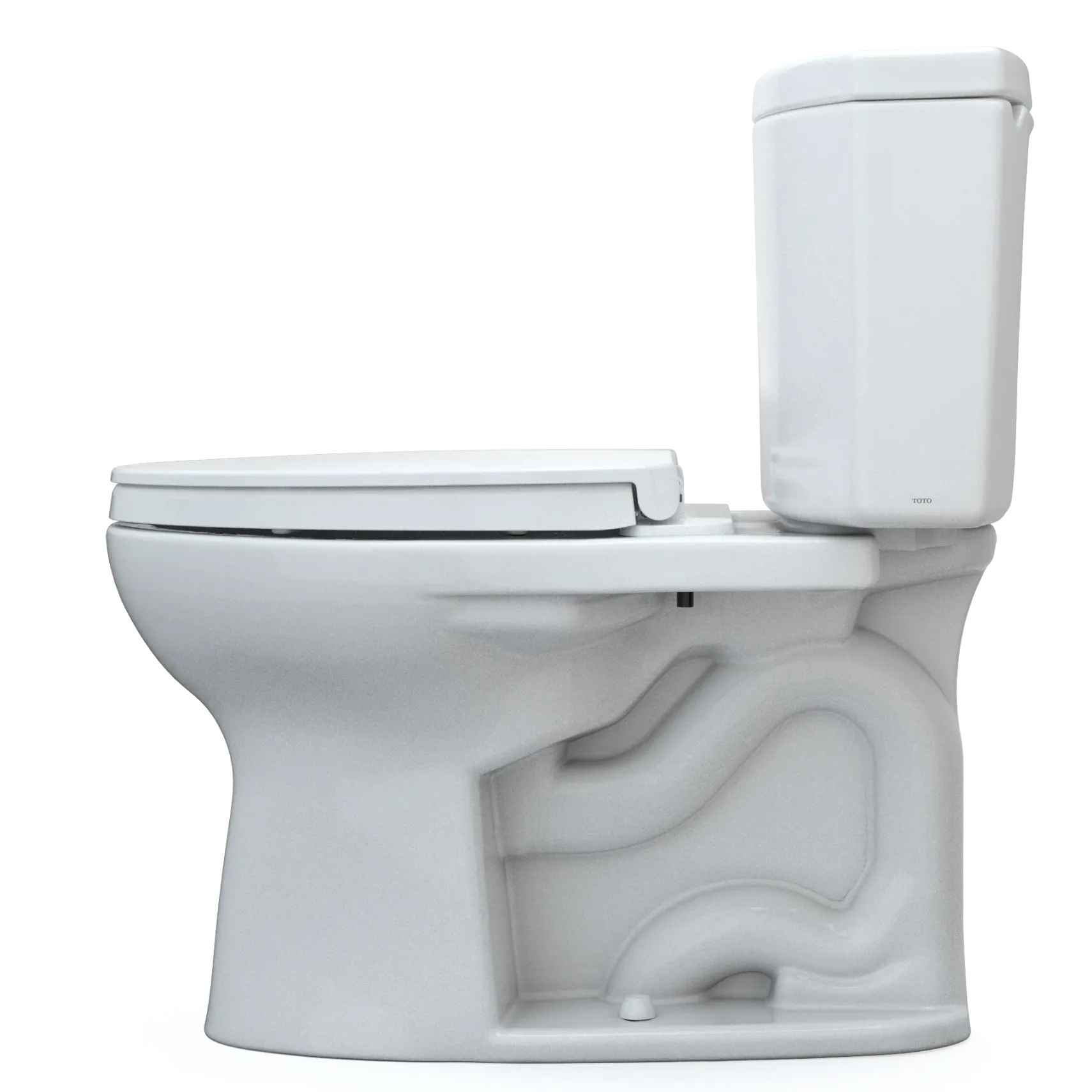 TOTO Drake II Two-Piece Elongated 1.28 GPF Universal Height Toilet with CEFIONTECT and SS124 SoftClose Seat, WASHLET+ Ready, Cotton White, Vitreous China|Plastic, MS454124CEFG#01