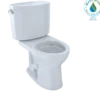 TOTO Drake II Two-Piece Round 1.28 GPF Universal Height Toilet with CEFIONTECT, Cotton White, Vitreous China, CST453CEFG#01