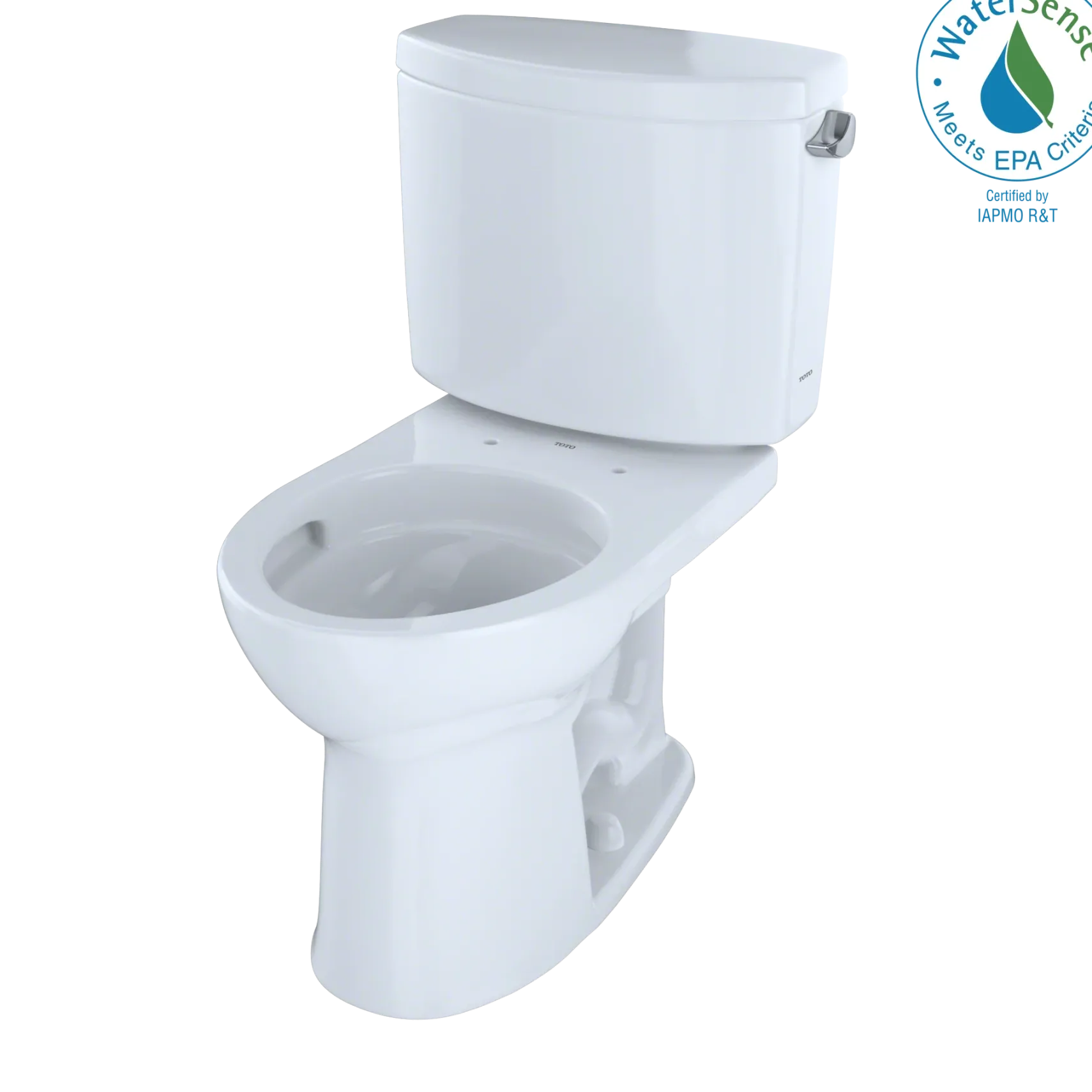 TOTO Drake II Two-Piece Round 1.28 GPF Universal Height Toilet with CEFIONTECT and Right-Hand Trip Lever, Cotton White, Vitreous China, CST453CEFRG#01
