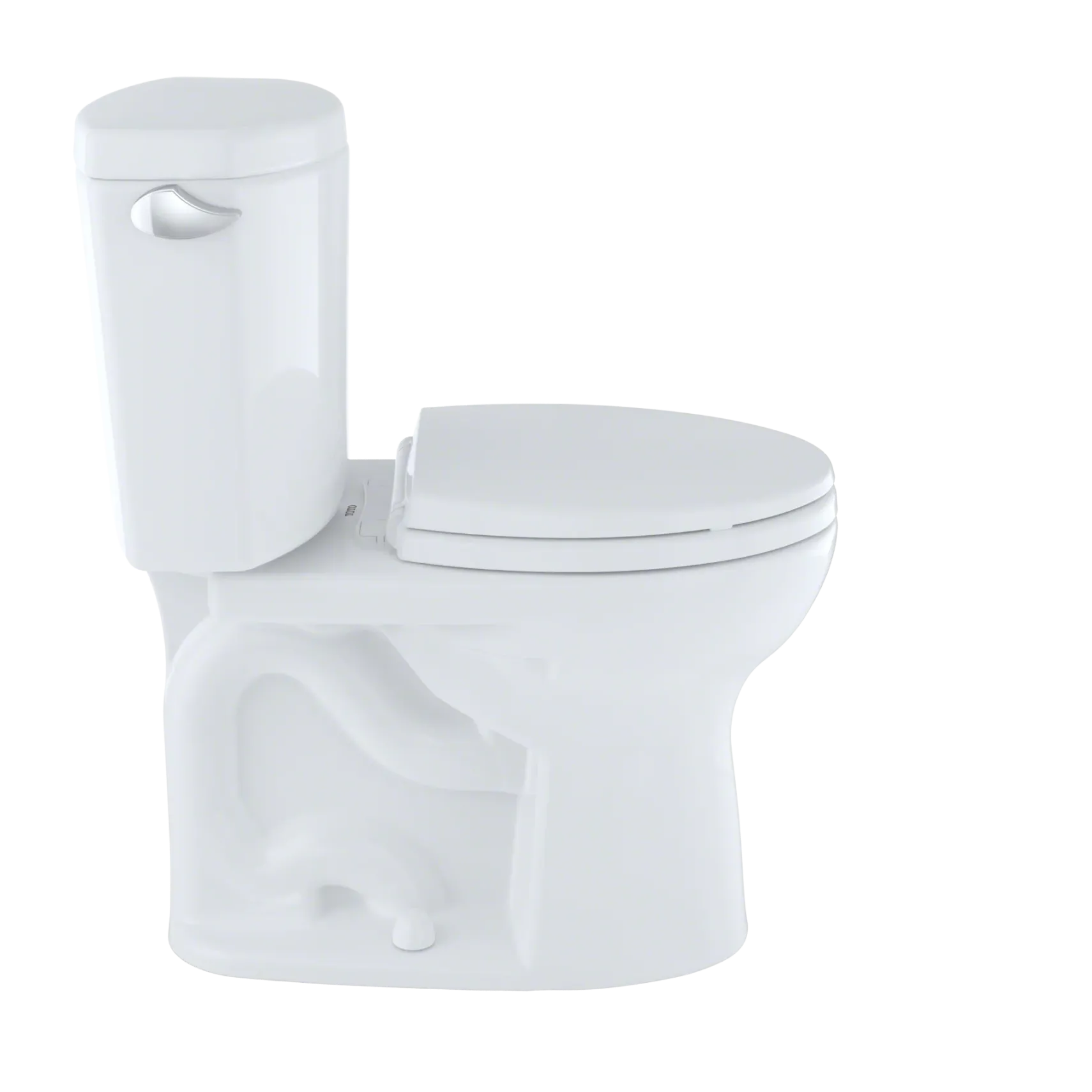 TOTO Drake II Two-Piece Round 1.28 GPF Universal Height Toilet with CEFIONTECT and Right-Hand Trip Lever, Cotton White, Vitreous China, CST453CEFRG#01