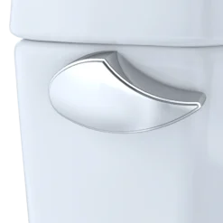 TOTO Drake II Two-Piece Round 1.28 GPF Universal Height Toilet with CEFIONTECT and Right-Hand Trip Lever, Cotton White, Vitreous China, CST453CEFRG#01