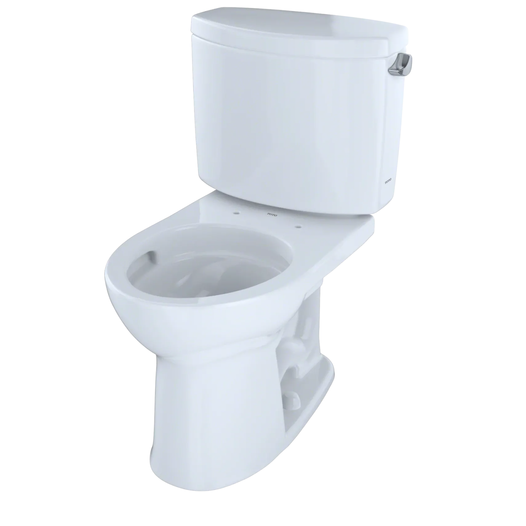 TOTO Drake II Two-Piece Round 1.28 GPF Universal Height Toilet with CEFIONTECT and Right-Hand Trip Lever, Cotton White, Vitreous China, CST453CEFRG#01