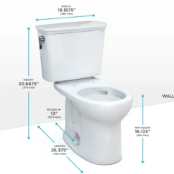 TOTO Drake Transitional Two-Piece Round 1.28 GPF Universal Height TORNADO FLUSH Toilet with CEFIONTECT, Sedona Beige, Vitreous China, CST785CEFG#12