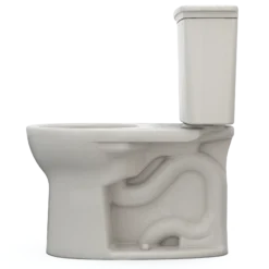 TOTO Drake Transitional Two-Piece Round 1.28 GPF Universal Height TORNADO FLUSH Toilet with CEFIONTECT, Sedona Beige, Vitreous China, CST785CEFG#12
