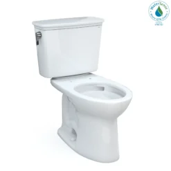 TOTO Drake Transitional Two-Piece Elongated 1.28 GPF Universal Height TORNADO FLUSH Toilet with 10 Inch Rough-In and CEFIONTECT, Cotton White, Vitreous China, CST786CEFG.10#01