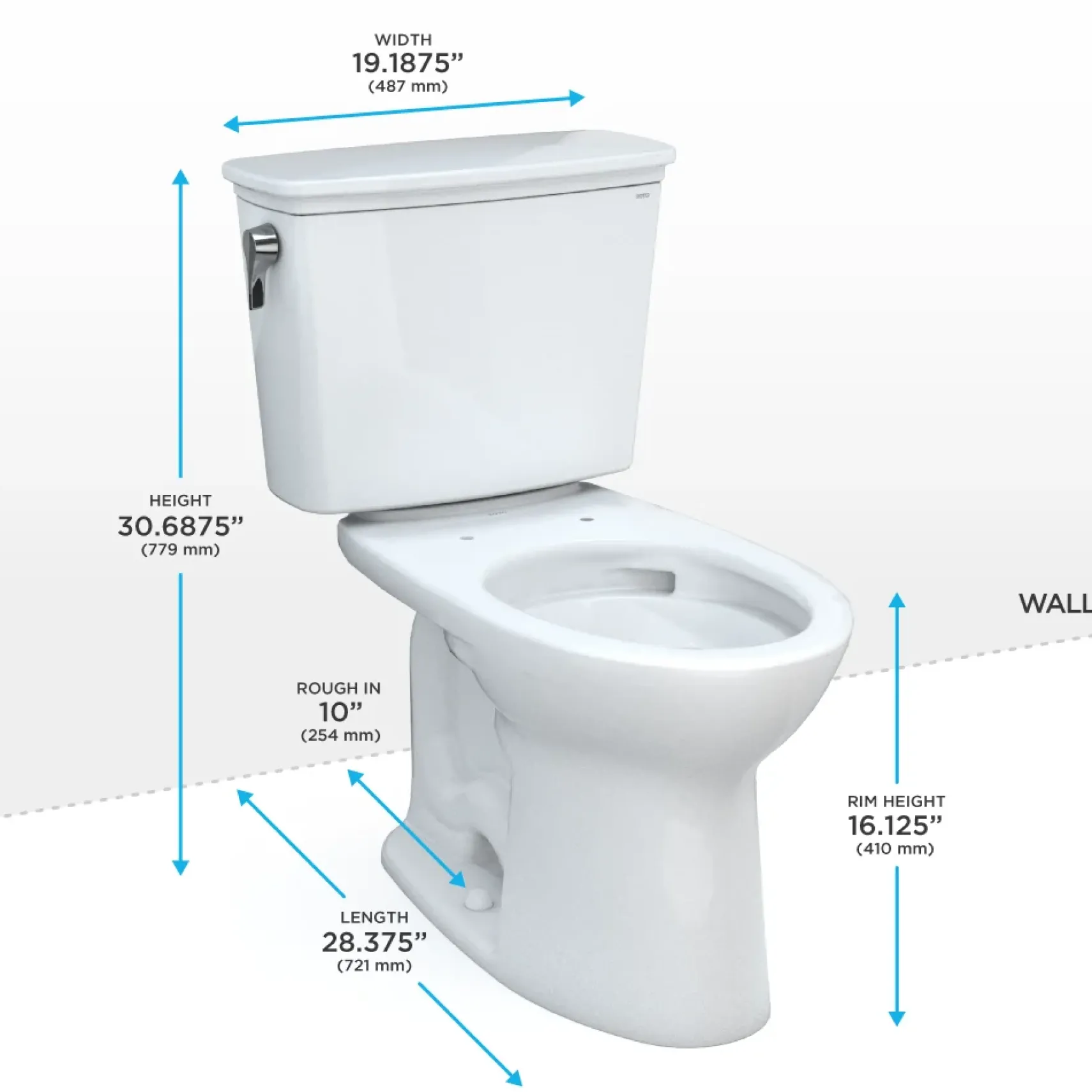 TOTO Drake Transitional Two-Piece Elongated 1.28 GPF Universal Height TORNADO FLUSH Toilet with 10 Inch Rough-In and CEFIONTECT, Cotton White, Vitreous China, CST786CEFG.10#01