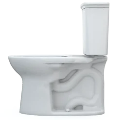 TOTO Drake Transitional Two-Piece Elongated 1.28 GPF Universal Height TORNADO FLUSH Toilet with 10 Inch Rough-In and CEFIONTECT, Cotton White, Vitreous China, CST786CEFG.10#01