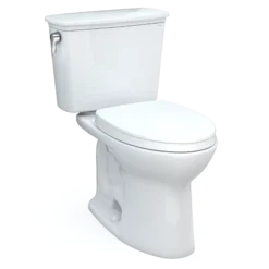 TOTO Drake Transitional Two-Piece Elongated 1.28 GPF Universal Height TORNADO FLUSH Toilet with 10 Inch Rough-In and CEFIONTECT, Cotton White, Vitreous China, CST786CEFG.10#01