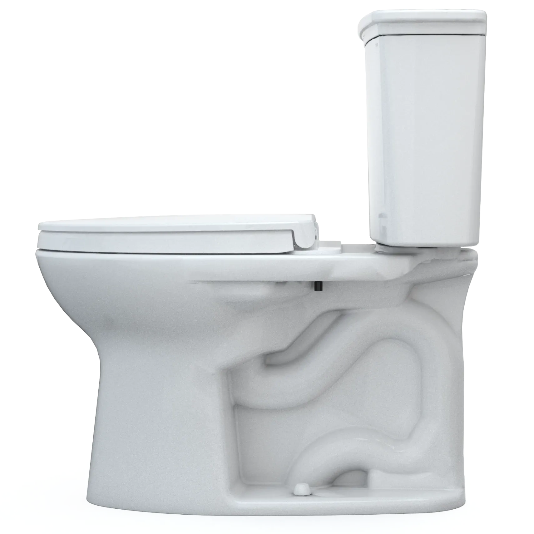 TOTO Drake Transitional Two-Piece Elongated 1.28 GPF Universal Height TORNADO FLUSH Toilet with CEFIONTECT and SoftClose Seat, WASHLET+ Ready, Cotton White, Vitreous China, MS786124CEFG#01