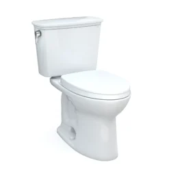 TOTO Drake Transitional Two-Piece Elongated 1.28 GPF Universal Height TORNADO FLUSH Toilet with CEFIONTECT and SoftClose Seat, WASHLET+ Ready, Cotton White, Vitreous China, MS786124CEFG#01