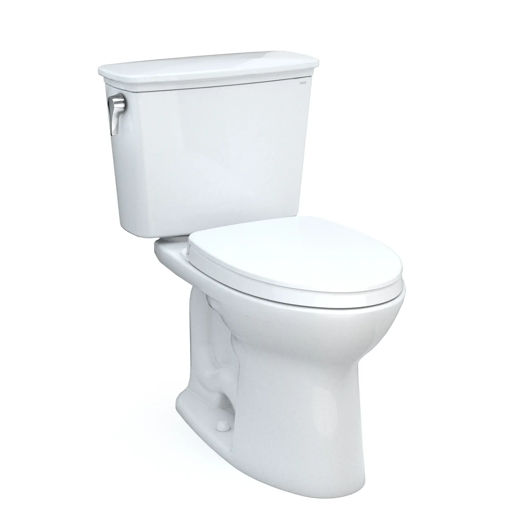 TOTO Drake Transitional Two-Piece Elongated 1.28 GPF Universal Height TORNADO FLUSH Toilet with CEFIONTECT and SoftClose Seat, WASHLET+ Ready, Cotton White, Vitreous China, MS786124CEFG#01